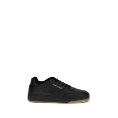 Saint Laurent Schwarze Kalbsleder Bos Taurus Low-Top Sneakers