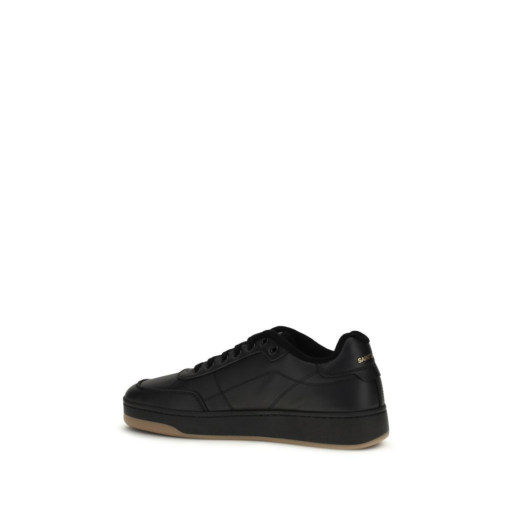 Saint Laurent Schwarze Kalbsleder Bos Taurus Low-Top Sneakers