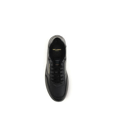 Saint Laurent Schwarze Kalbsleder Bos Taurus Low-Top Sneakers