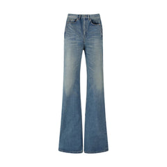 Saint Laurent blauwe katoenen flared jeans