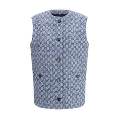 Gucci Ärmellose Jacke aus blauer Baumwolle