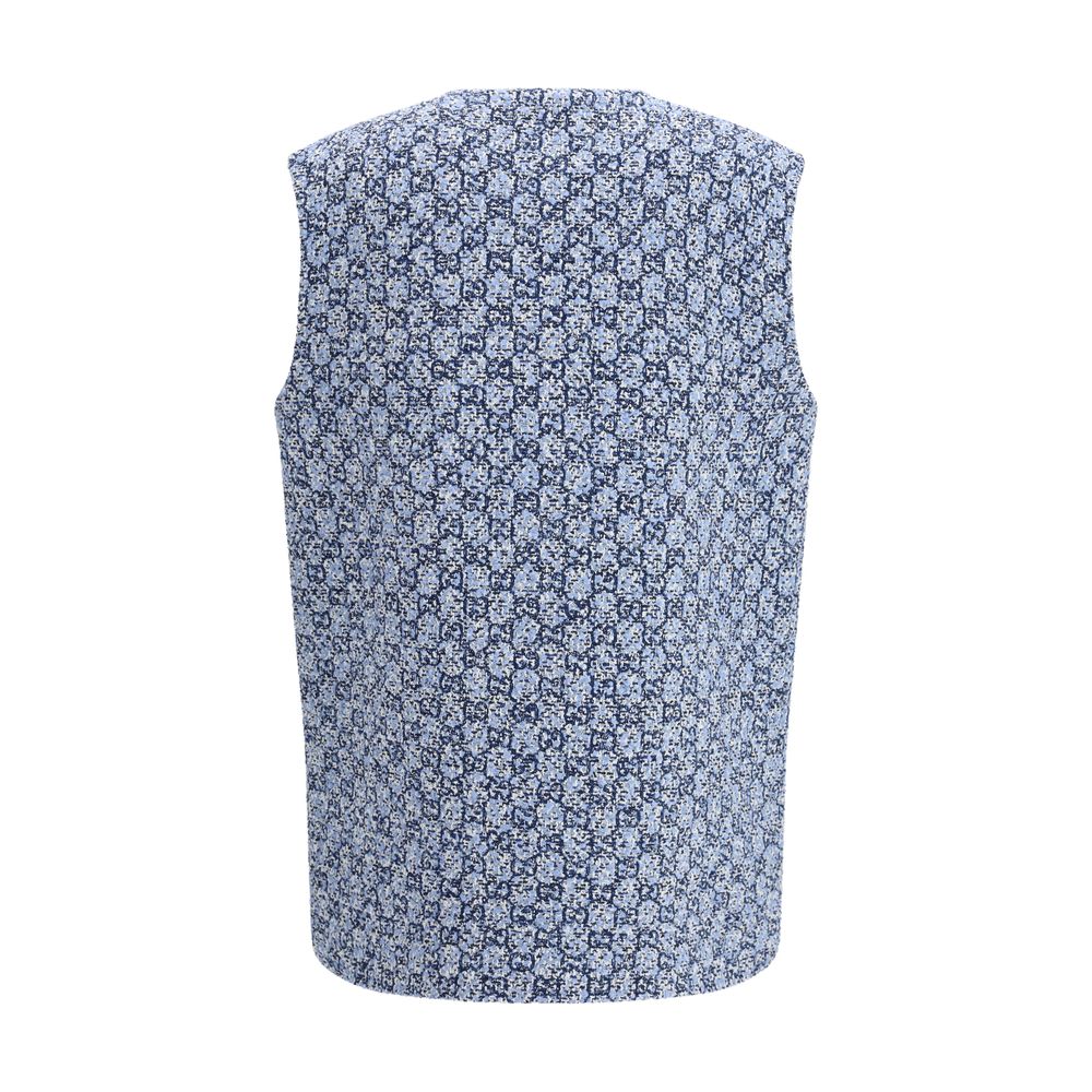 Gucci Ärmellose Jacke aus blauer Baumwolle