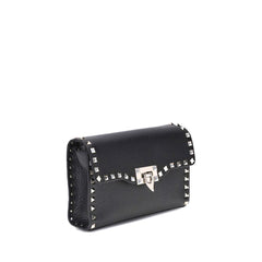 Valentino Garavani Black Calf Leather Bos Taurus Shoulder Bag