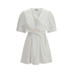 Ganni White Cotton Casual Dress