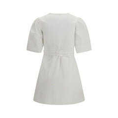 Ganni White Cotton Casual Dress
