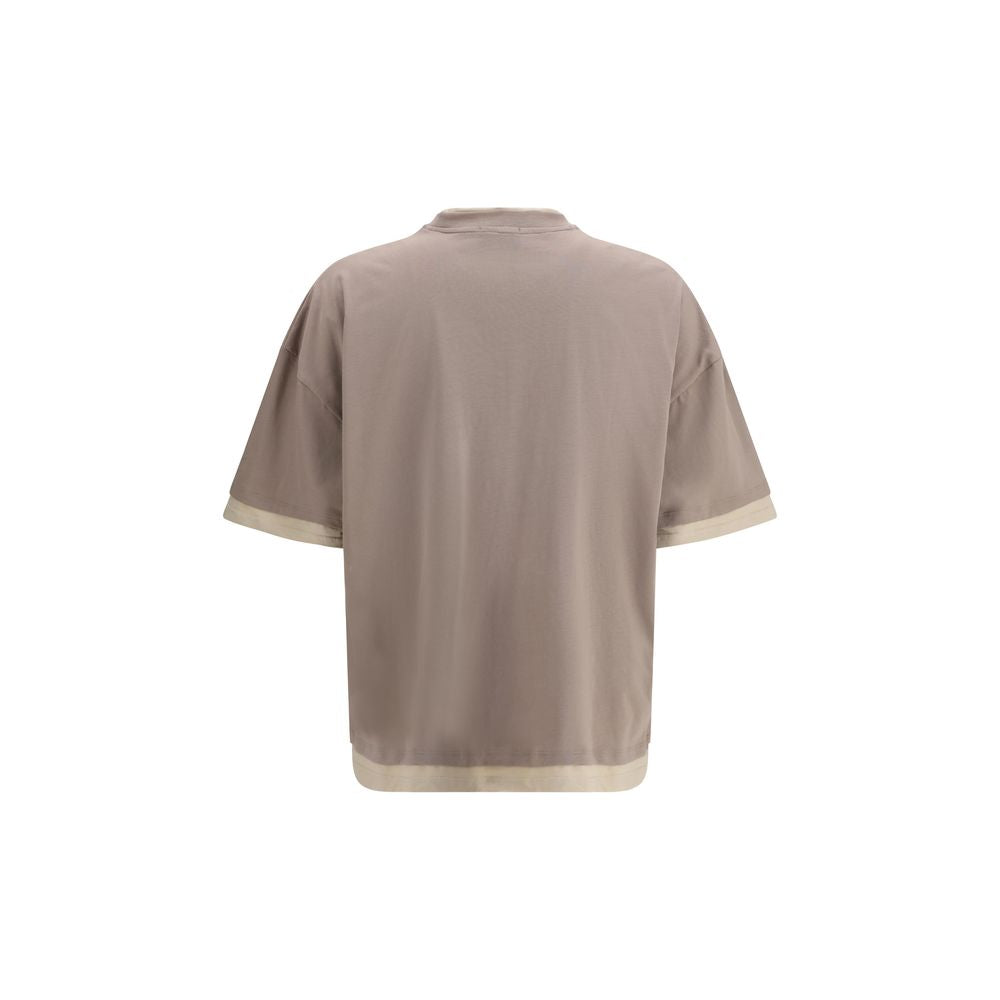 GCDS Braunes Baumwoll-T-Shirt
