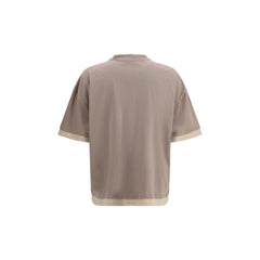 GCDS Braunes Baumwoll-T-Shirt