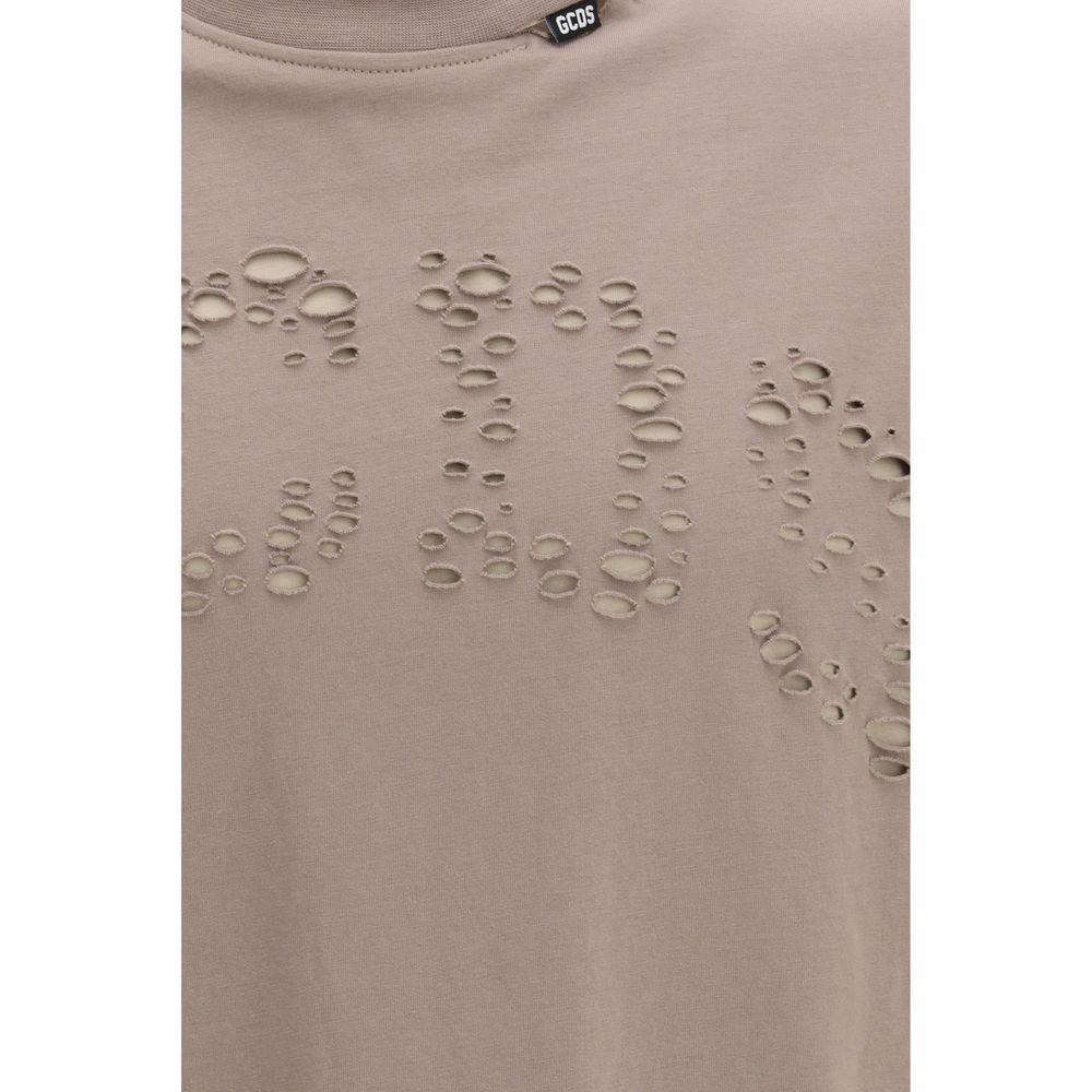 GCDS Braunes Baumwoll-T-Shirt