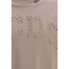 GCDS Braunes Baumwoll-T-Shirt