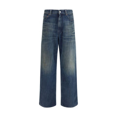 MM6 Blauwe Katoenen Jeans Met Rechte Pijpen