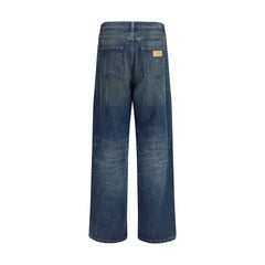 MM6 Blauwe Katoenen Jeans Met Rechte Pijpen