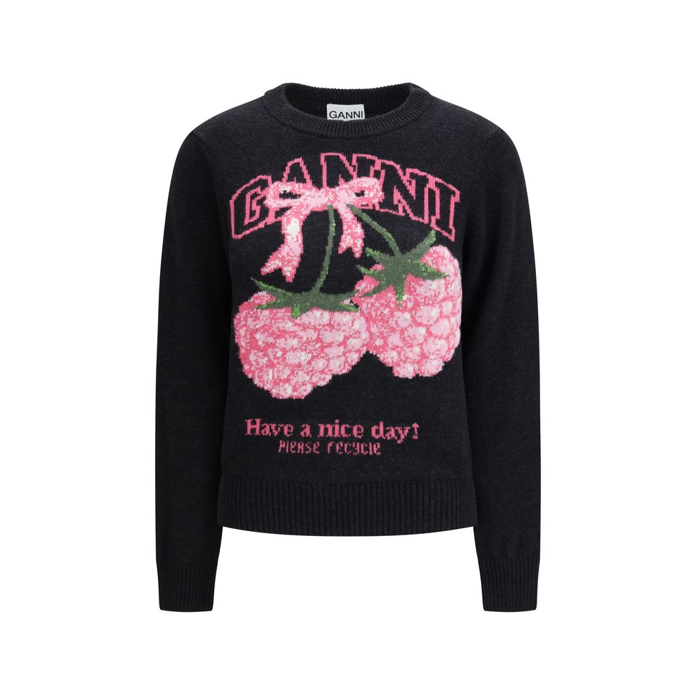 Ganni graues Polyamid-Sweatshirt