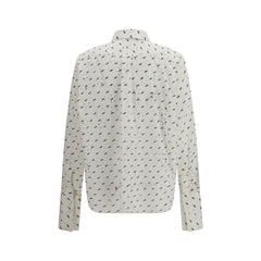 GCDS White Cotton Pattern Shirt