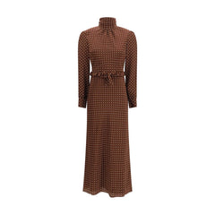 Alessandra Rich Bruine Zijden Casual Jurk