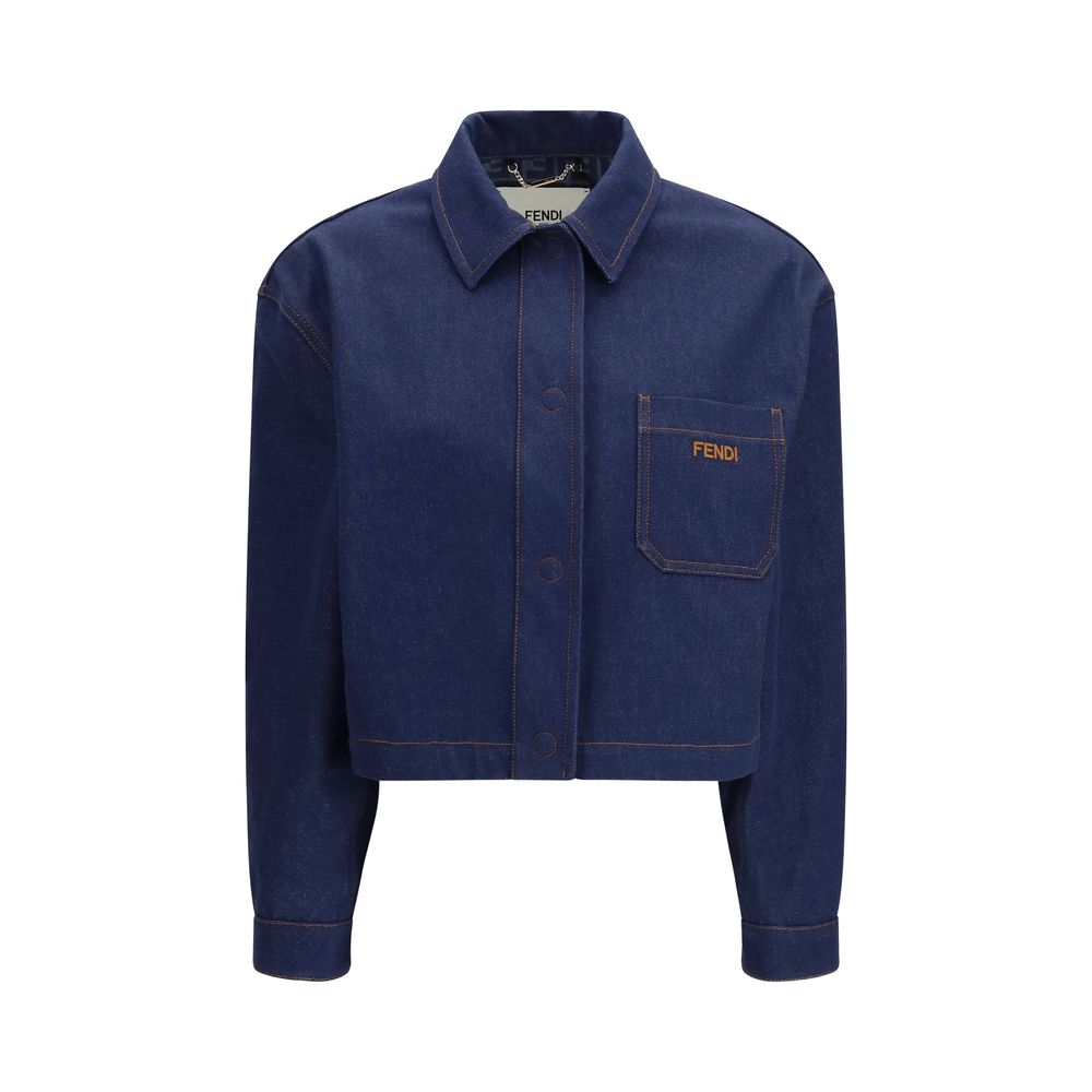 Fendi Jeansjacke aus blauer Baumwolle