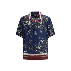 Dolce & Gabbana Blaues Seidenhemd mit Muster