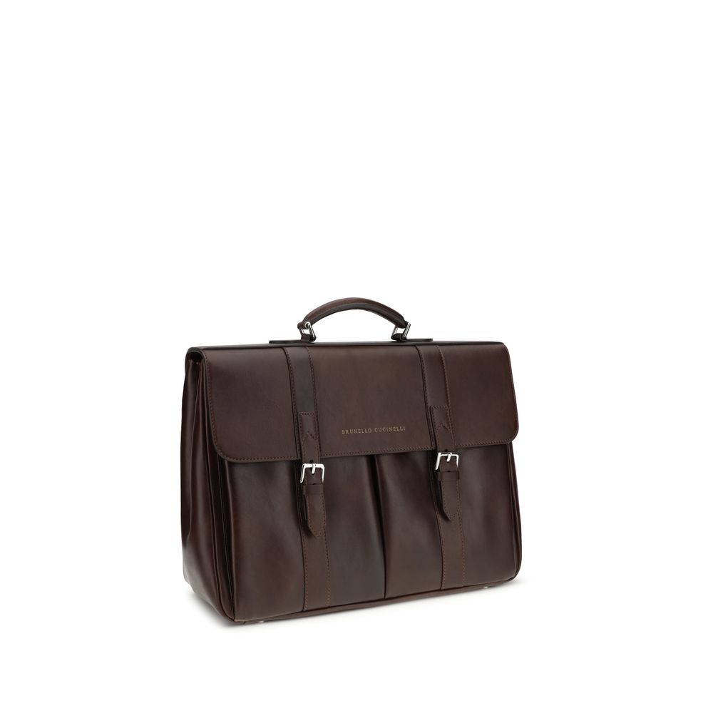 Brunello Cucinelli Bordeaux Kalbsleder Bos Taurus Gepäck und Reise