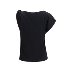 PINKO Schwarzes ärmelloses T-Shirt aus Baumwolle