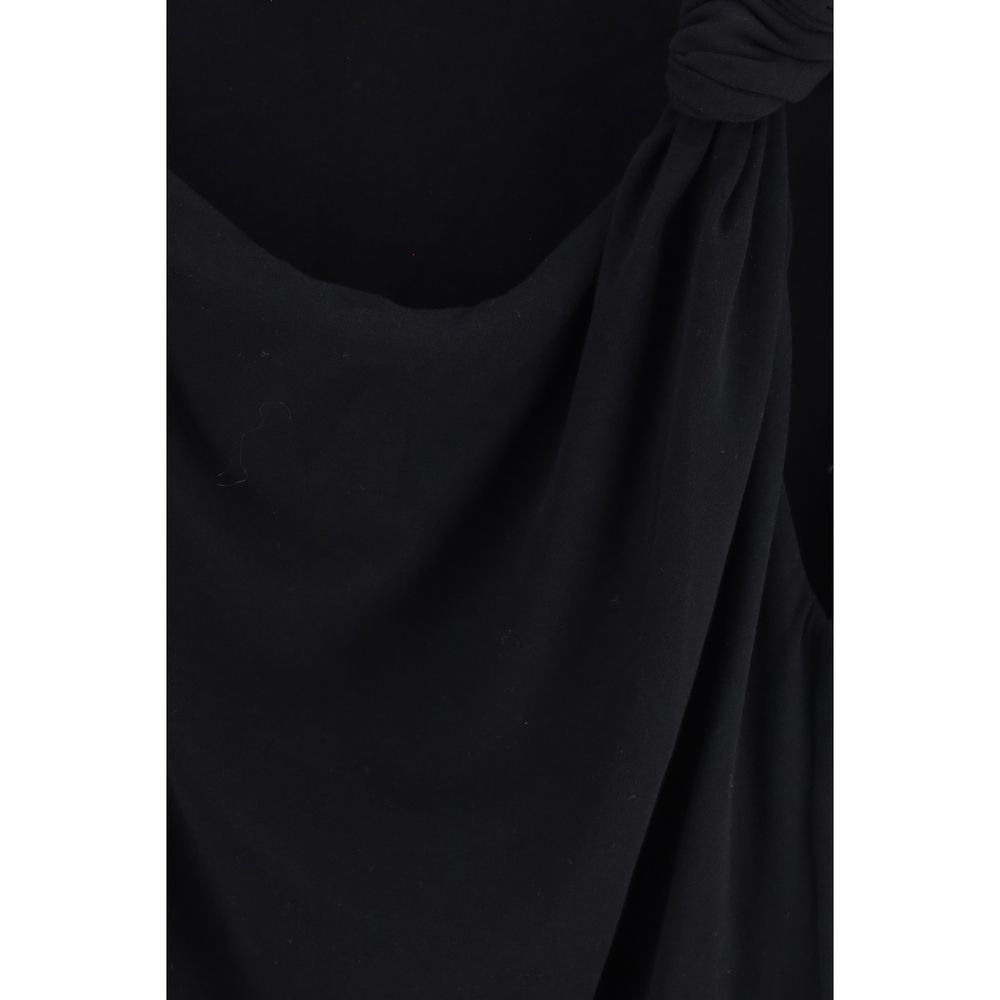 PINKO Schwarzes ärmelloses T-Shirt aus Baumwolle