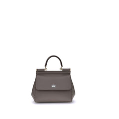 Dolce & Gabbana Gray Calf Leather Bos Taurus Handbag