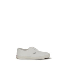 Prada Weiße Low-Top-Sneakers aus Baumwolle