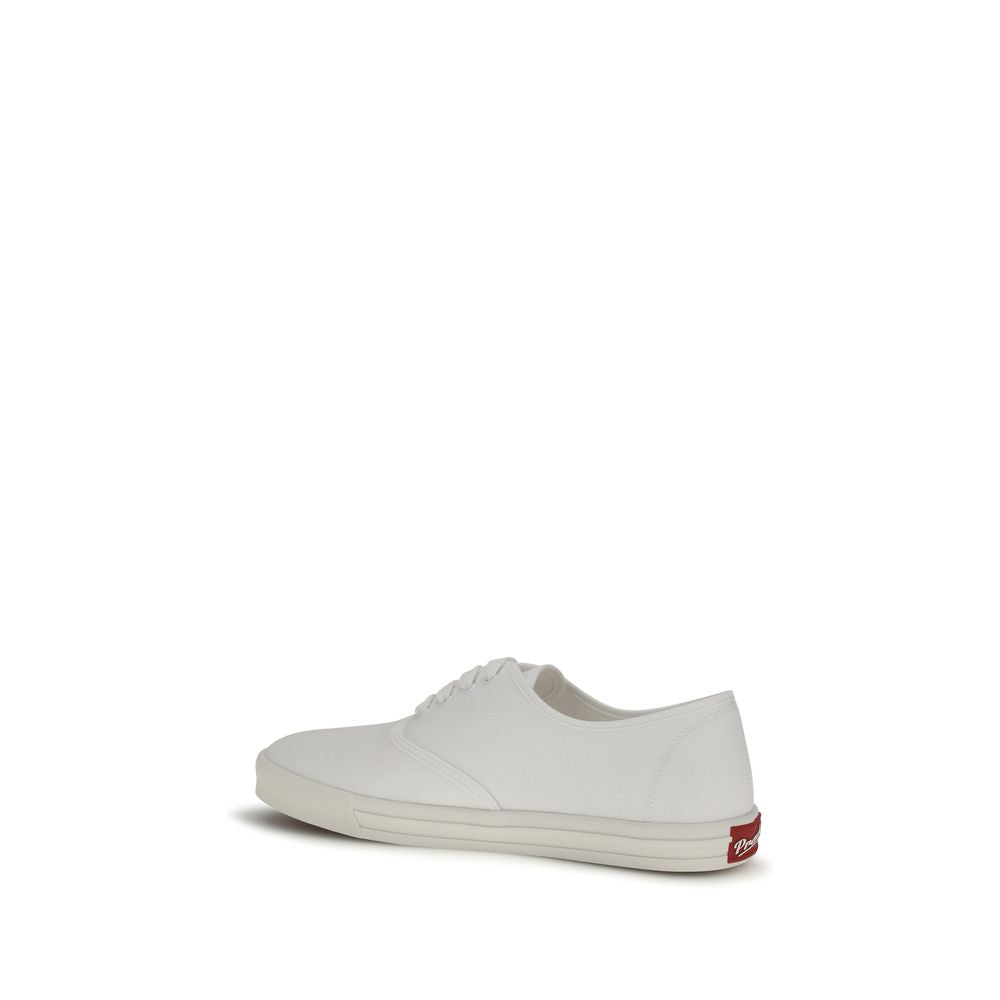 Prada Weiße Low-Top-Sneakers aus Baumwolle