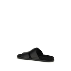 Dolce & Gabbana Schwarze Sandalen aus Kalbsleder Bos Taurus