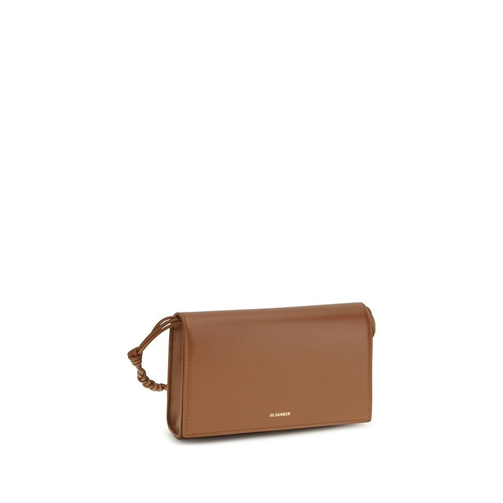 Jil Sander Braunes Kalbsleder Bos Taurus Portemonnaie