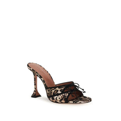Amina Muaddi Multicolor Zijden Plateau Sandalen