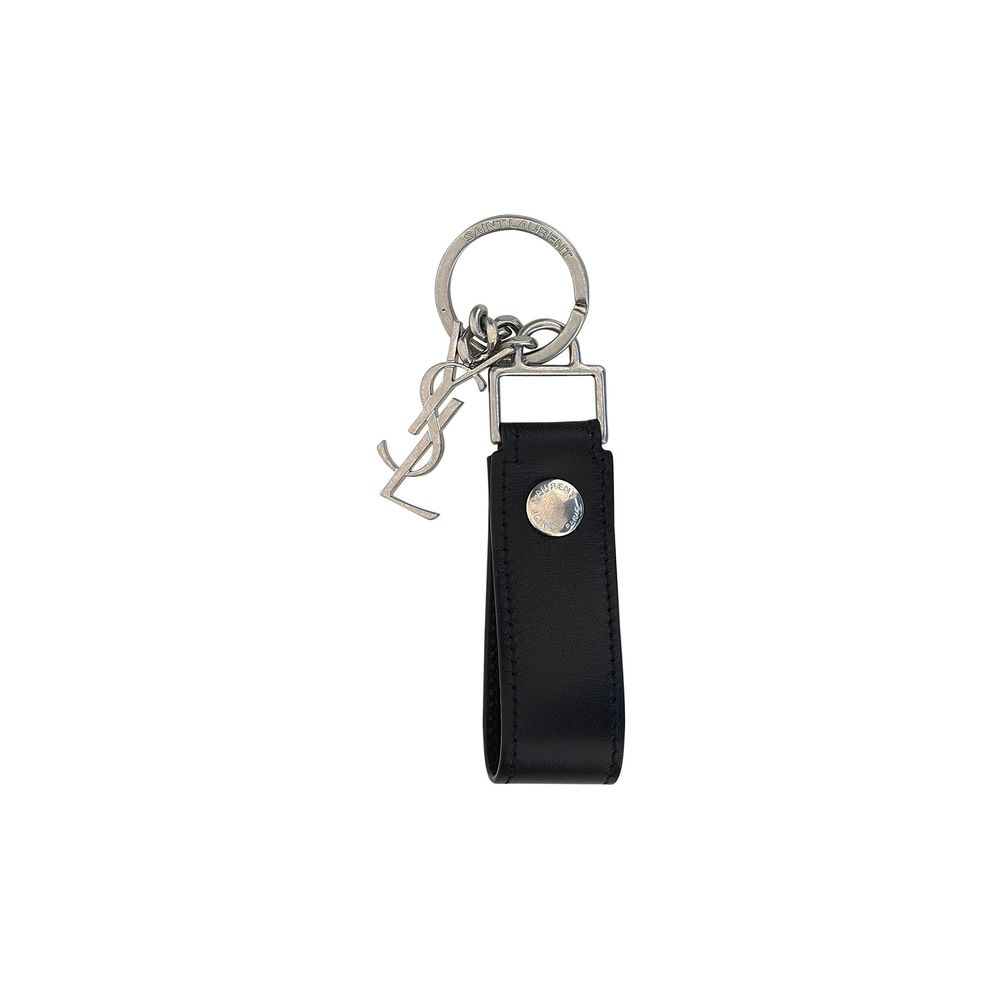 Saint Laurent Zwart Kalfsleren Bos Taurus Sleutelhanger