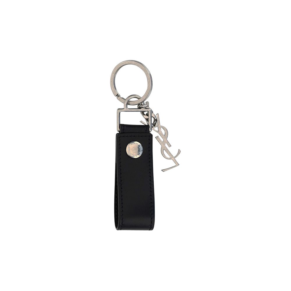 Saint Laurent Zwart Kalfsleren Bos Taurus Sleutelhanger