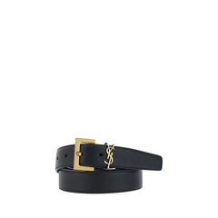 Saint Laurent Zwarte Kalfslederen Riem van Rundveehuid
