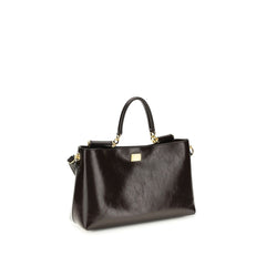 Dolce & Gabbana Brown Calf Leather Bos Taurus Shoulder Bag