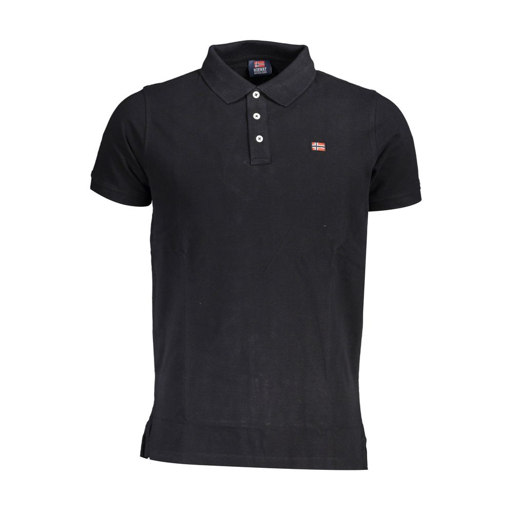 Norwegen 1963 Schwarzes Poloshirt aus Baumwolle für Herren