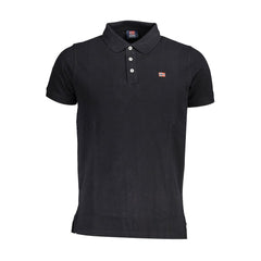 Norwegen 1963 Schwarzes Poloshirt aus Baumwolle für Herren