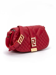 Versace Rode Lederen Gewatteerde Schoudertas