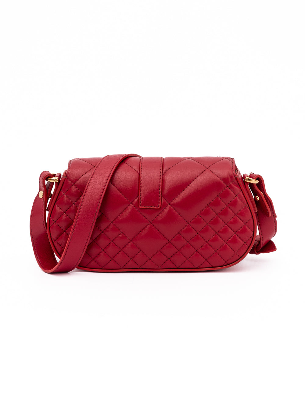 Versace Rode Lederen Gewatteerde Schoudertas