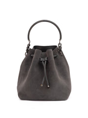 Jimmy Choo Donkergrijs Bon Bon Suede Buideltas