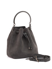 Jimmy Choo Donkergrijs Bon Bon Suede Buideltas