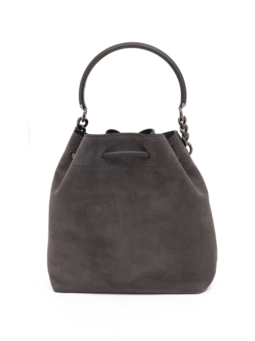 Jimmy Choo Donkergrijs Bon Bon Suede Buideltas