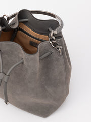 Jimmy Choo Donkergrijs Bon Bon Suede Buideltas