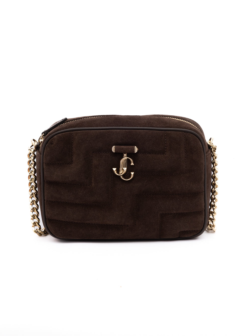 Jimmy Choo Avenue Kameratasche aus braunem Wildleder