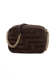 Jimmy Choo Avenue Kameratasche aus braunem Wildleder