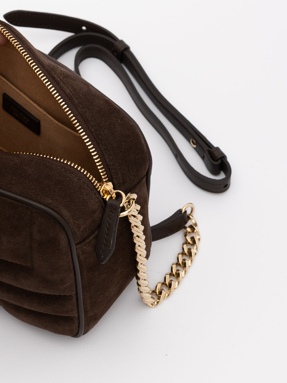 Jimmy Choo Avenue Kameratasche aus braunem Wildleder