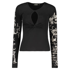 Desigual Schwarzer Damenpullover aus Baumwolle