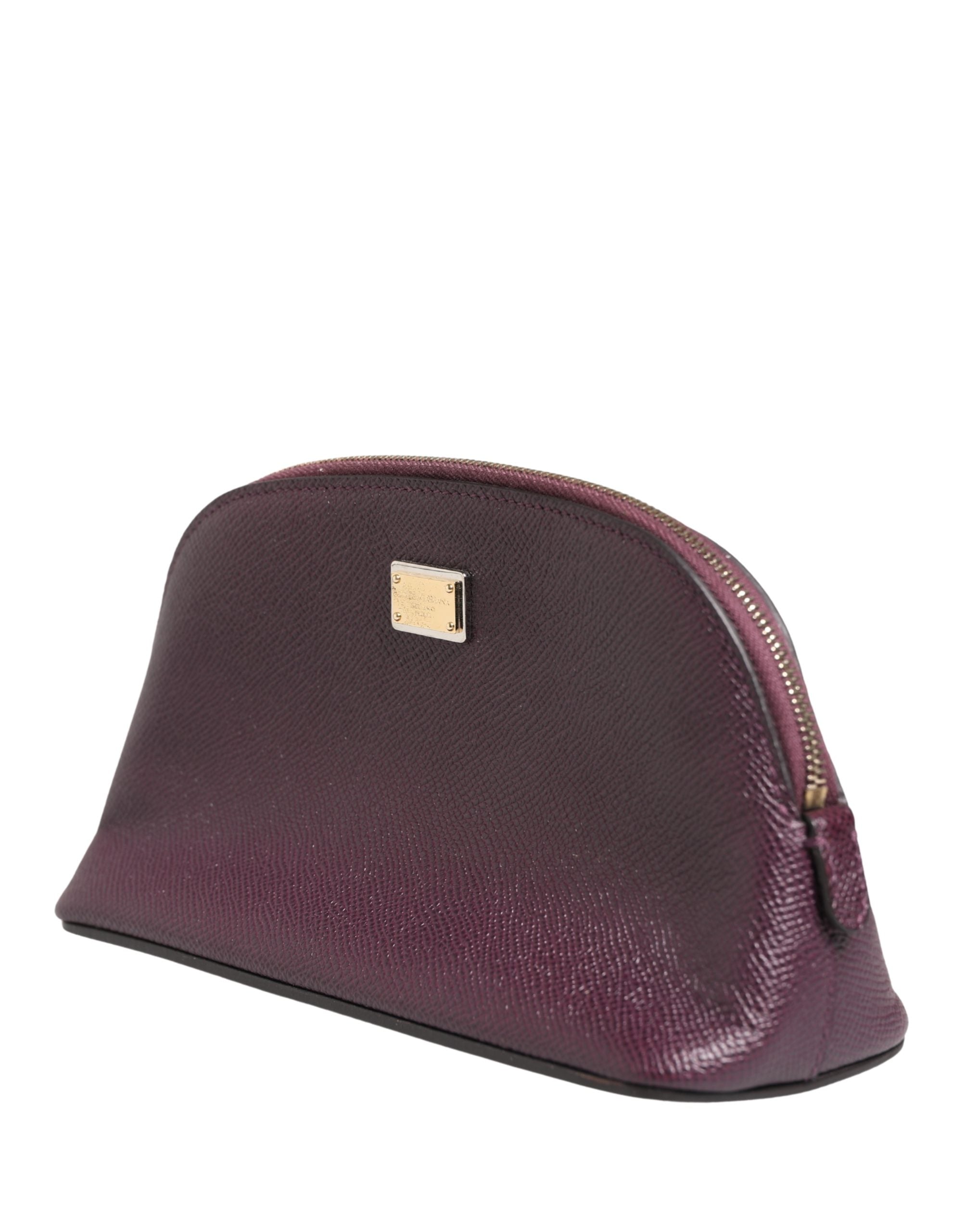 Dolce & Gabbana Donkerpaars Leren DG Logo Rits Rondom Handtas Portemonnee