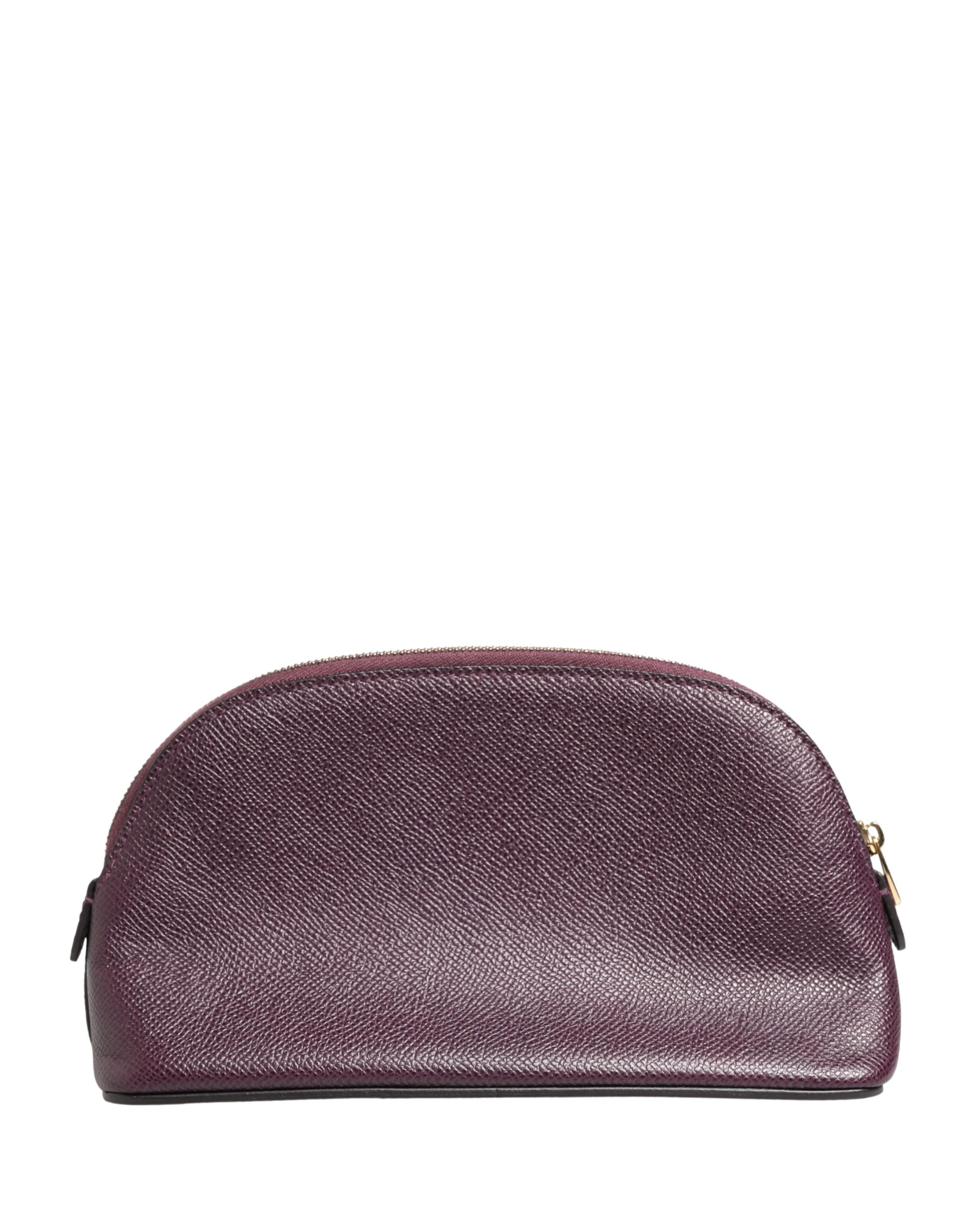 Dolce & Gabbana Donkerpaars Leren DG Logo Rits Rondom Handtas Portemonnee