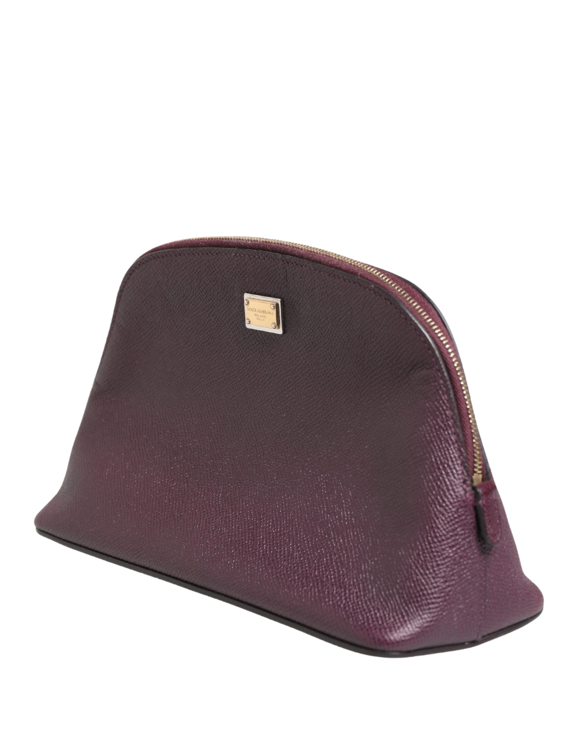 Dolce & Gabbana Dunkelviolette Leder DG Logo Reißverschluss-Geldbörse