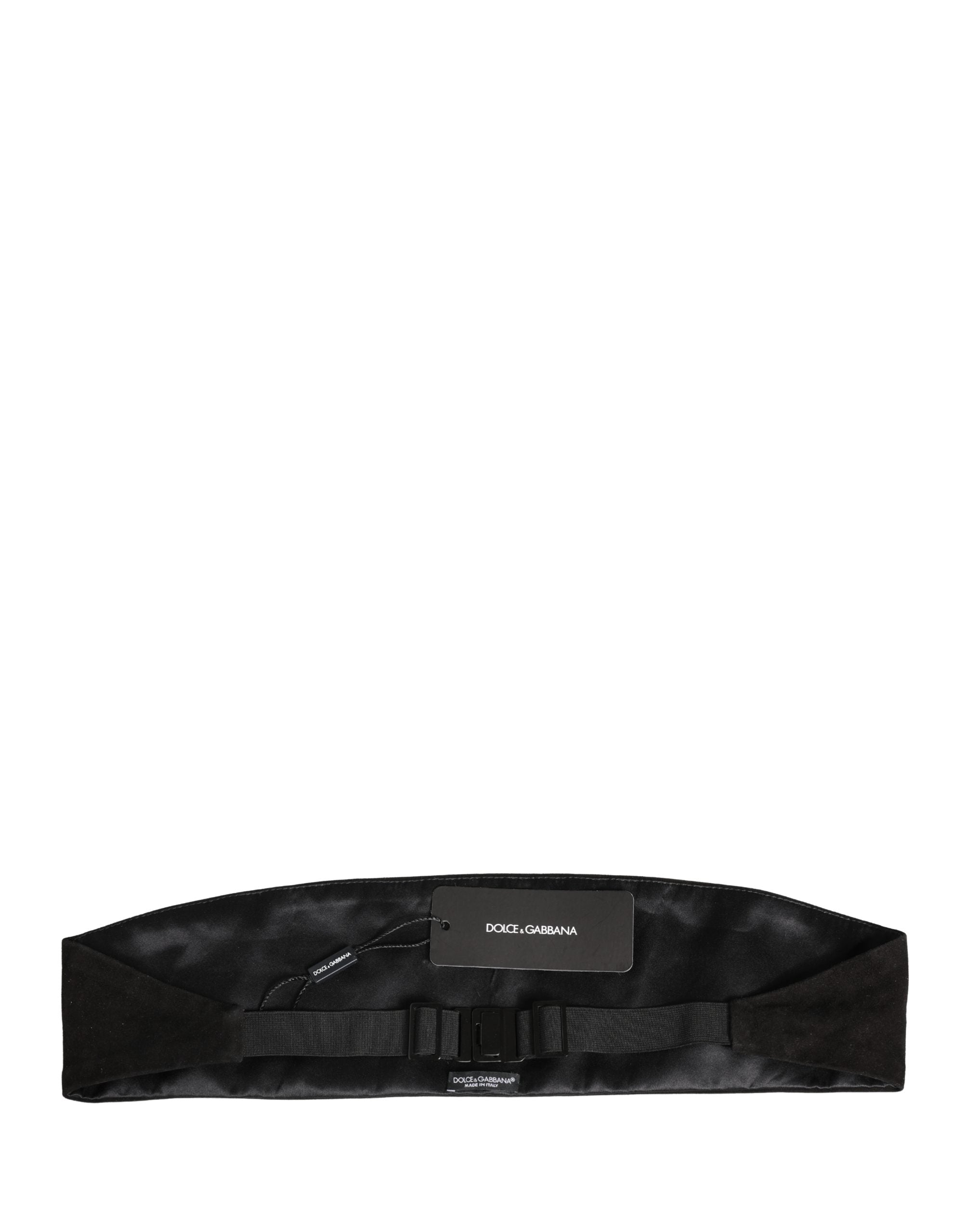 Dolce & Gabbana Schwarzer Samt Breiter Gürtel Kummerbund Herren