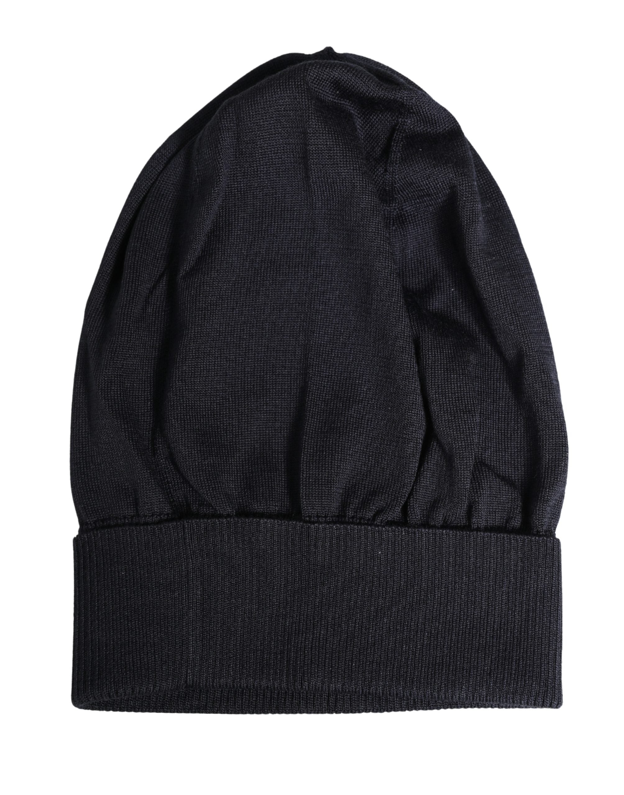 Dolce & Gabbana Schwarze feste Wintermütze aus Wolle gestrickt